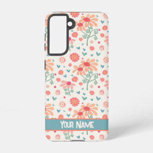 Cute Name Flowers Inspirivity Custom Pink  Samsung Galaxy Case