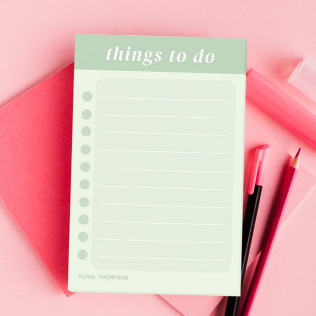 Cute Name Green School Daily Tasks Post-it Notes (Creator Uploaded)