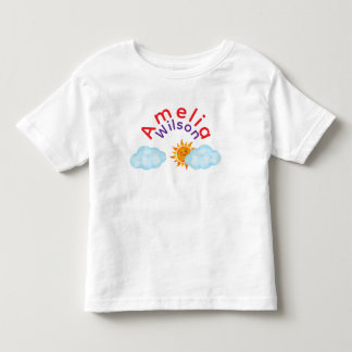 Cute Name in Rainbow Bright Sun and Cloud Toddler T-Shirt