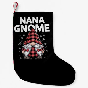 Cute nana Gnomes Red Plaid Christmas Gnome Small Christmas Stocking