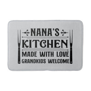 Cute Nana's kitchen word art Bath Mat
