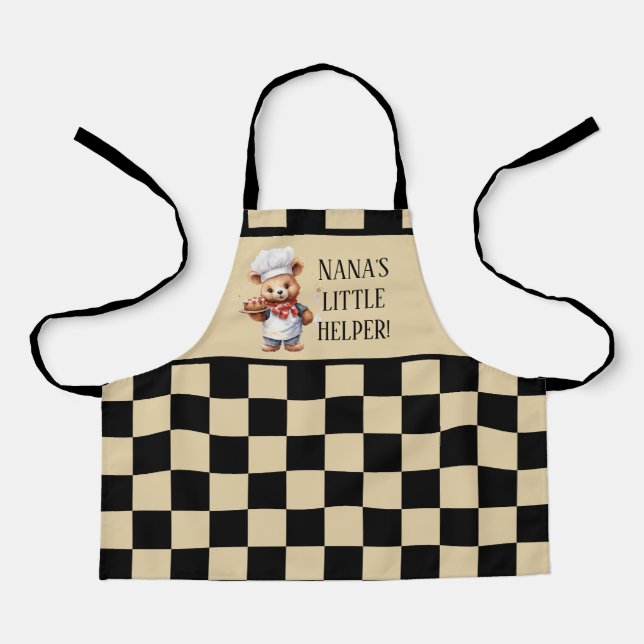 Cute Nana's little helper add text  Apron (Front)