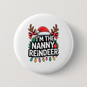 Cute Nanny Reindeer Christmas Family Matching Holi 6 Cm Round Badge