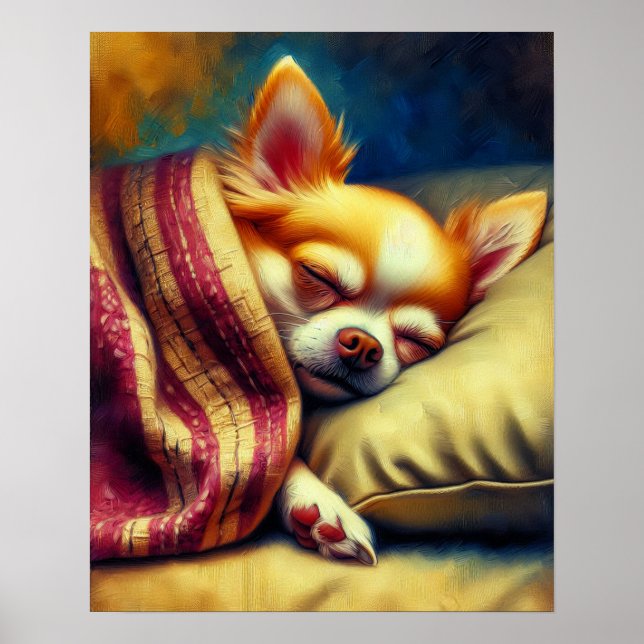 Cute Napping Chihuahua   Poster (Front)