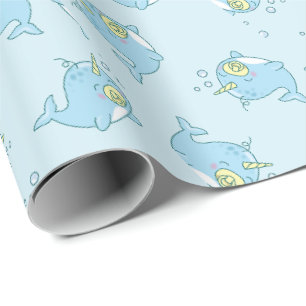 Cute Narwhal Baby Shower Kawaii Wrapping Paper