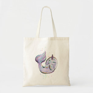 Cute Narwhal Cartoon Kawaii Illustration Add Name Tote Bag