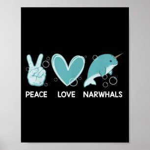 Cute Narwhal Costume For Men Women Kid Narwhal Lov Poster