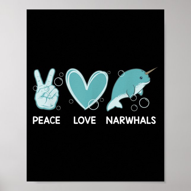 Cute Narwhal Costume For Men Women Kid Narwhal Lov Poster (Front)