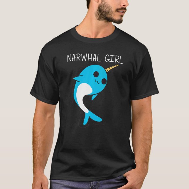 Cute Narwhal For Girls Kids Narwhale Narwhal Tusk T-Shirt (Front)