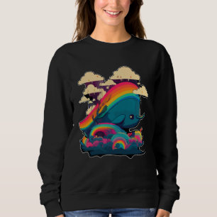Cute Narwhal Sea Creature Rainbows Clouds And Narw Sweatshirt
