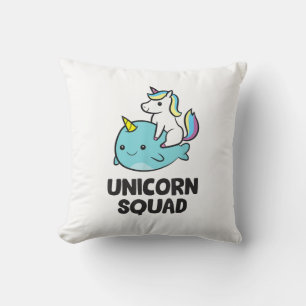 Cute Narwhal Unicorn Squad Funny Unicorn And Narwh Cushion