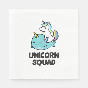 Cute Narwhal Unicorn Squad Funny Unicorn And Narwh Napkin