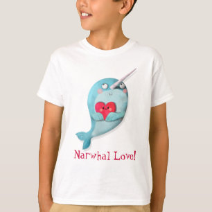 Cute Narwhal with Heart T-Shirt