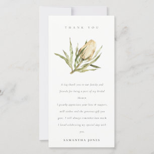 Cute Native Banksia Watercolor Flora Bridal Shower Thank You Card