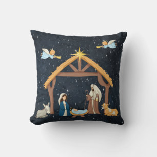 Cute Nativity Christmas Cushion
