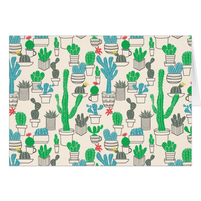 Cute Natural Floral Cacti Pattern (Front Horizontal)