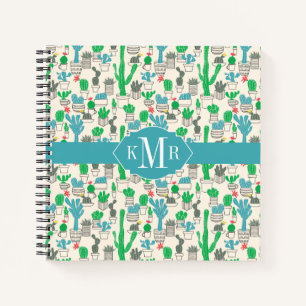 Cute Natural Floral Cacti Pattern Notebook