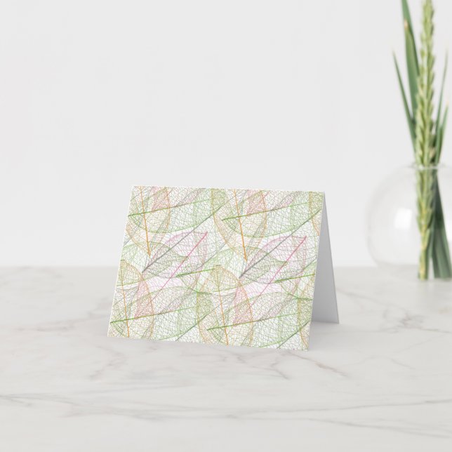 Cute natural leafs pattern note card (Front)