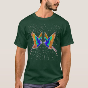 Cute Natural Parrot Bird Pattern Design T-Shirt