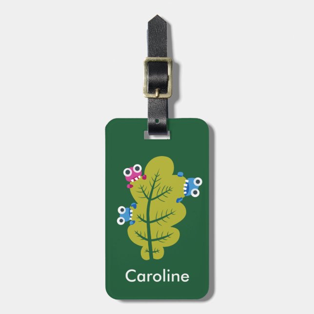 Cute nature lover kids luggage tag (Front Vertical)