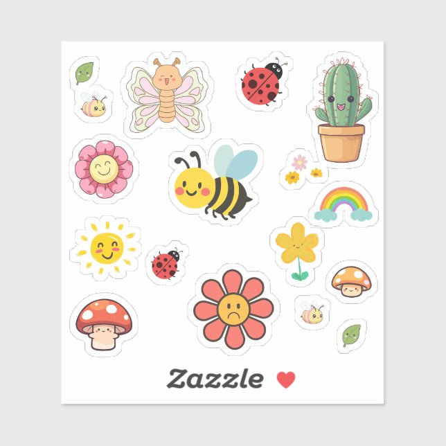 Cute Nature Stickers (Sheet)