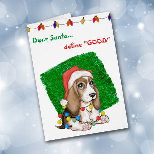 Cute Naughty Beagle Christmas Card