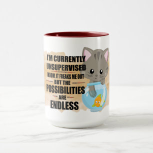 Cute Naughty Cat Humour Quote kitty Cat Graphic Mug