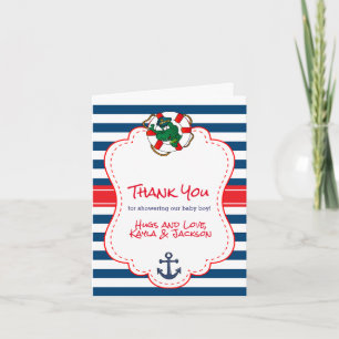 Cute Nautical Alligator Baby Shower Thank You