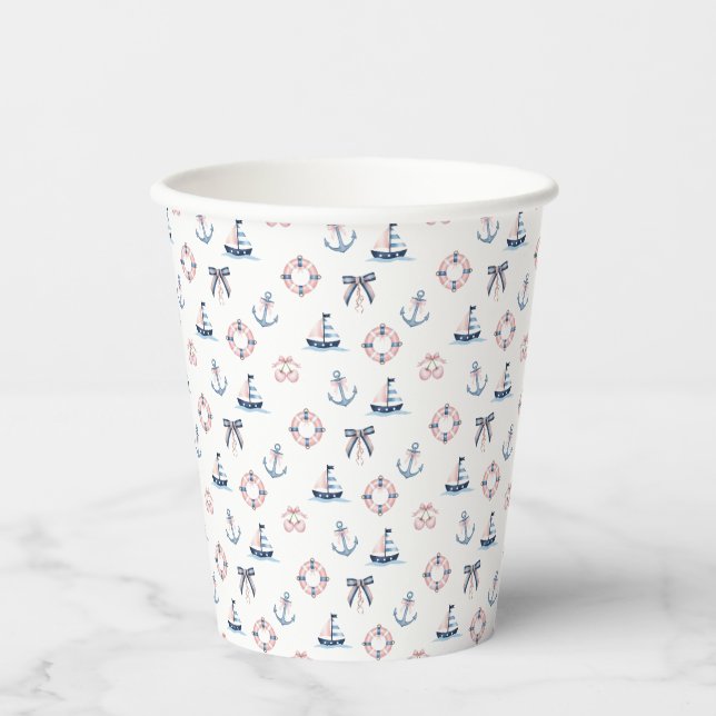 Cute Nautical and Coquette Infusion! Paper Cups (Front)