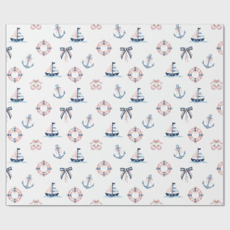 Cute Nautical and Coquette Infusion! Wrapping Paper