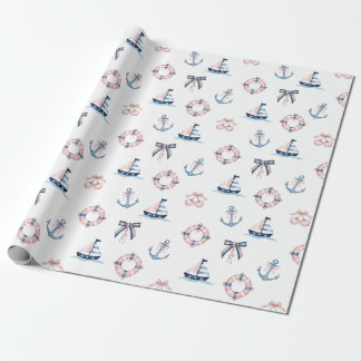 Cute Nautical and Coquette Infusion! Wrapping Paper