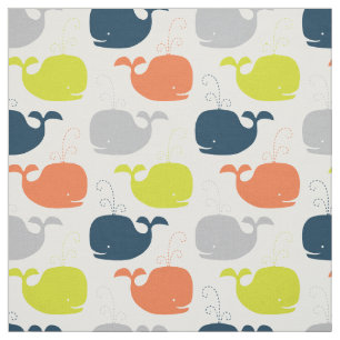 Cute Nautical Baby Nursery Whales Fabric