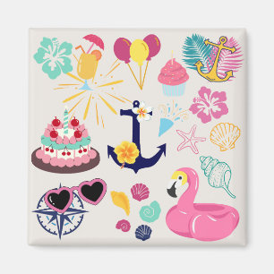 Cute Nautical Birthday Magnet