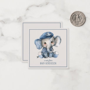 Cute Nautical Blue Baby Elephant Personalised Card