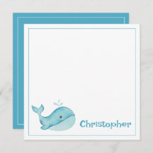 Cute Nautical Blue Whale Personalised