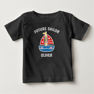 Cute Nautical Boat Future Sailor  Baby T-Shirt