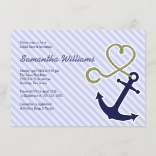 Cute Nautical Bridal Shower Invitations