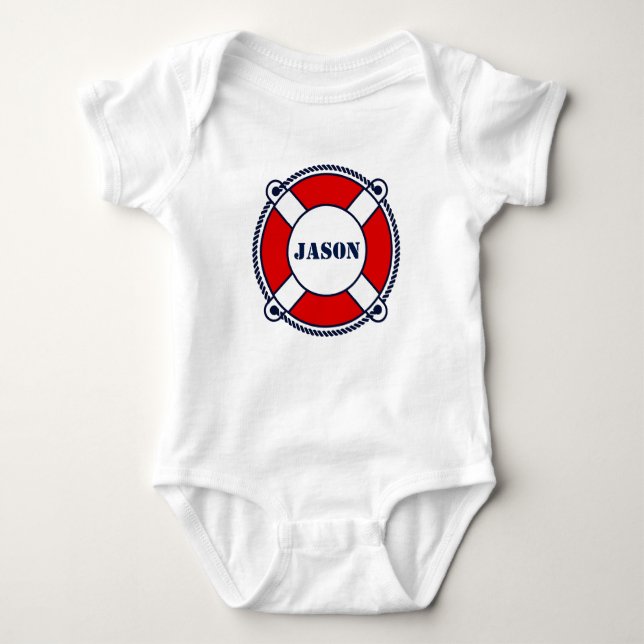 Cute nautical buoy custom baby bodysuit outfit (Front)