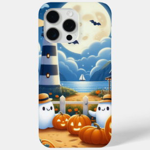 Cute, Nautical/coastal Halloween ghost/pumpkins iPhone 15 Pro Max Case