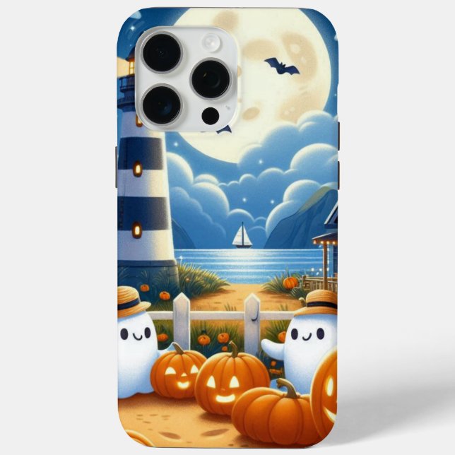 Cute, Nautical/coastal Halloween ghost/pumpkins Case-Mate iPhone Case (Back)