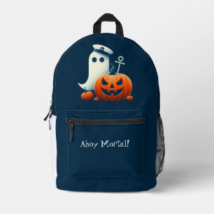 Cute, Nautical/coastal Halloween ghost/pumpkins Printed Backpack