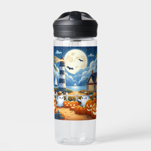 Cute, Nautical/coastal Halloween ghost/pumpkins Water Bottle