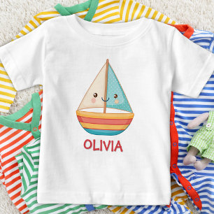 Cute Nautical Colourful Sailboat Baby T-Shirt