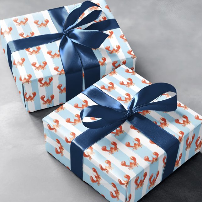Cute Nautical Lobster Crawfish Pattern Wrapping Paper (Creator Uploaded)
