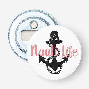 cute nautical NAUTI LIFE with anchor Bottle Opener