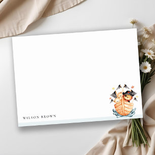 Cute Nautical Pirate Ship Lion Cub Kids Birthday Card