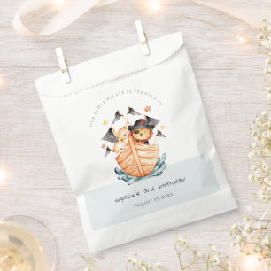 Cute Nautical Pirate Ship Lion Cub Kids Birthday Favour Bag