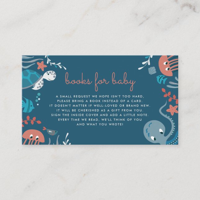 Cute Nautical Under The Sea Books for Baby Enclosure Card (Front)