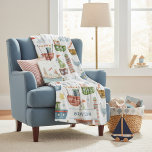 Cute Nautical Watercolor Boats Boy Personalised Fleece Blanket<br><div class="desc">Cute Nautical Watercolor Boats Boy Personalised Name Fleece Blankets features cute and whimsical watercolor boats,  submarines,  lighthouses,  seagulls and waves on a white background and personalised with your name at the base. Personalised by editing the text in the text box provided. Designed by ©Evco Studio www.zazzle.com/store/evcostudio</div>