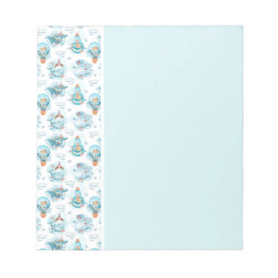 Cute Nautical Whales Watercolor Pattern Notepad